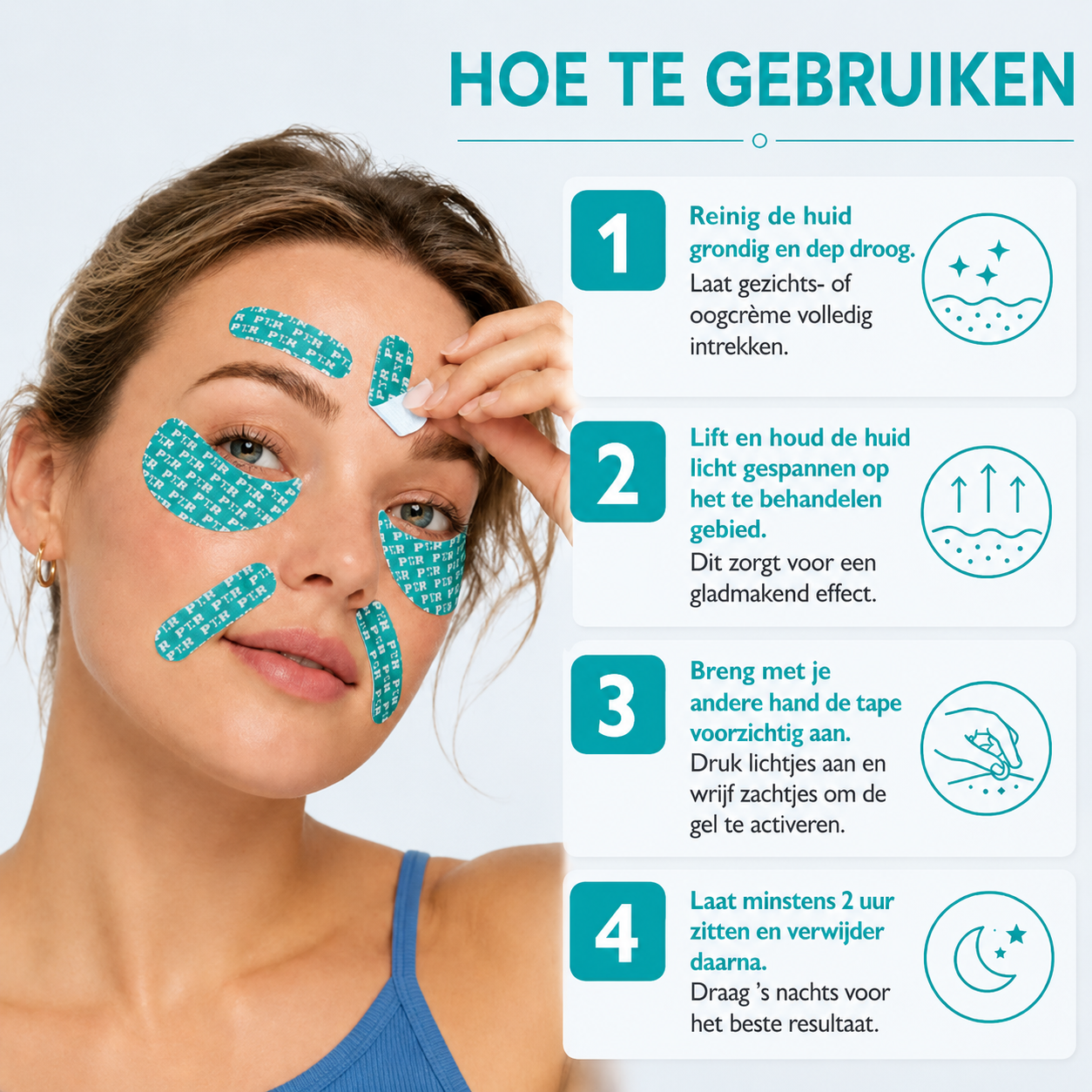 Gezichts- en oogtape met peptiden