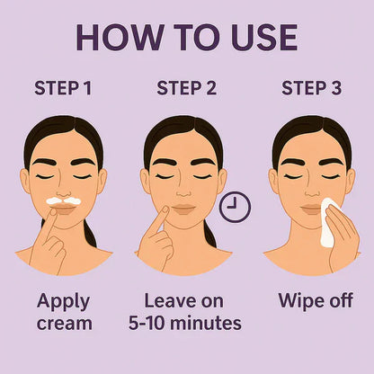 Facial Hair Removal for Women | Upper Lip & Chin Hair Remover Cream