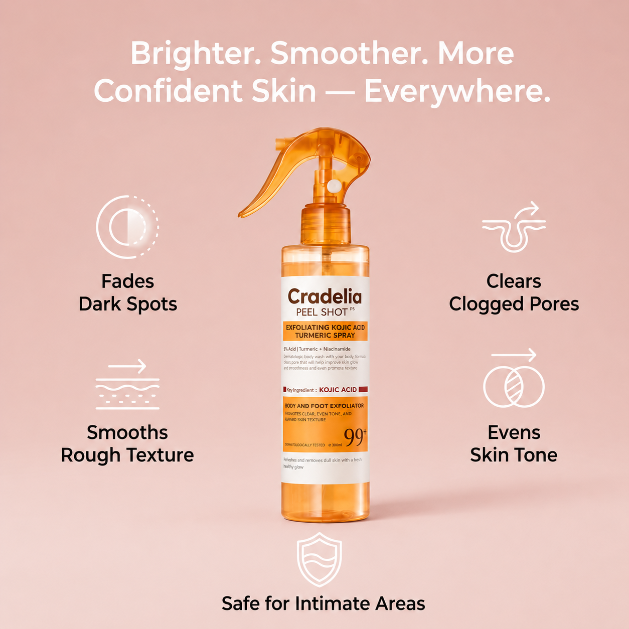 Cradelia Oplichtende Lichaamspeelingspray
