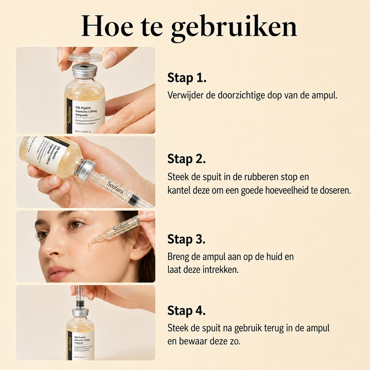 Koreaanse Liftende Ampul met Zijdepeptiden