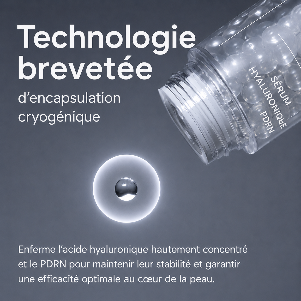 Sérum perlé coréen à l’acide hyaluronique et au PDRN