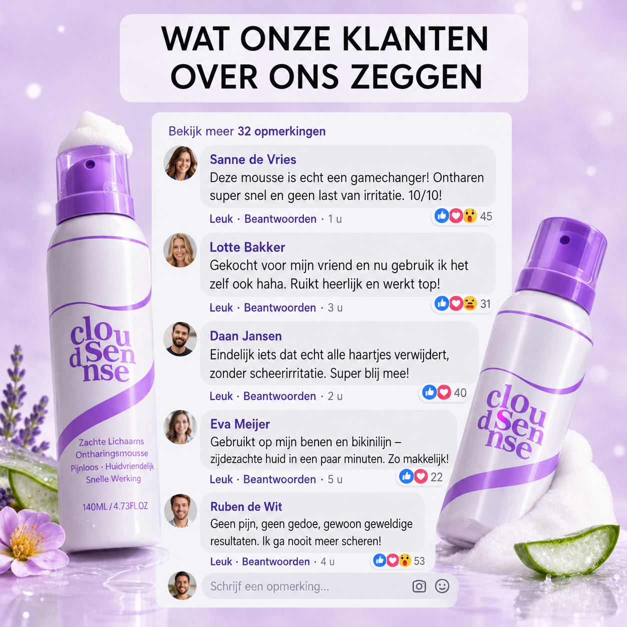 Milde ontharingsmousse voor het lichaam