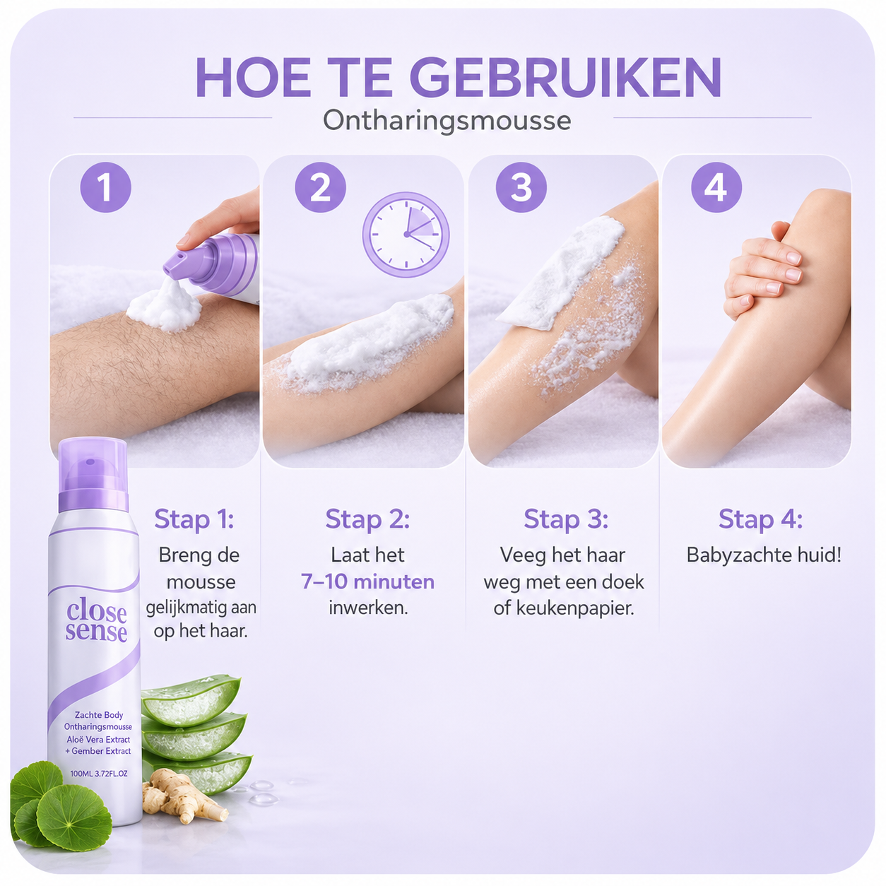 Milde ontharingsmousse voor het lichaam