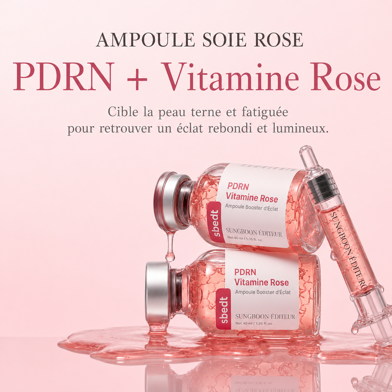 Koreaanse PDRN-ampul met vitaminen voor een stralende huid