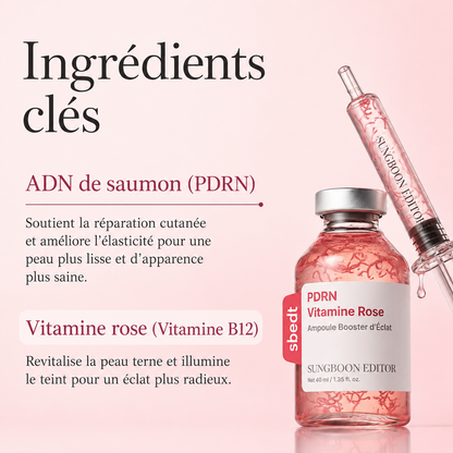 Koreaanse PDRN-ampul met vitaminen voor een stralende huid