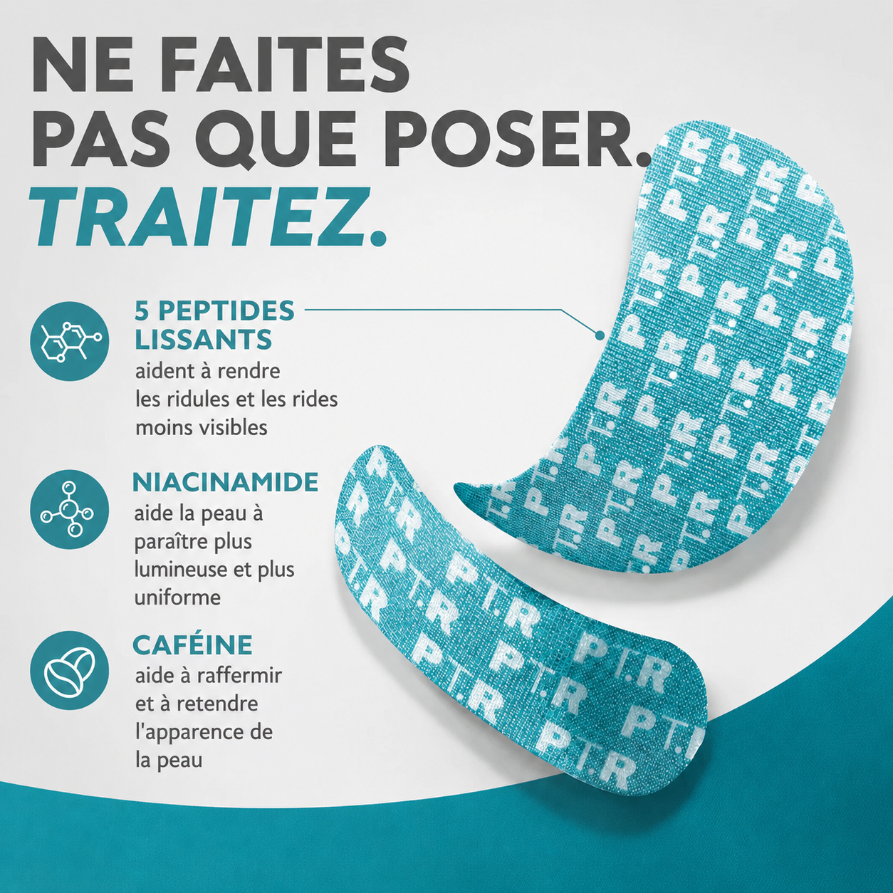 Peptide-doordrenkte gezichts- en oogcontourband