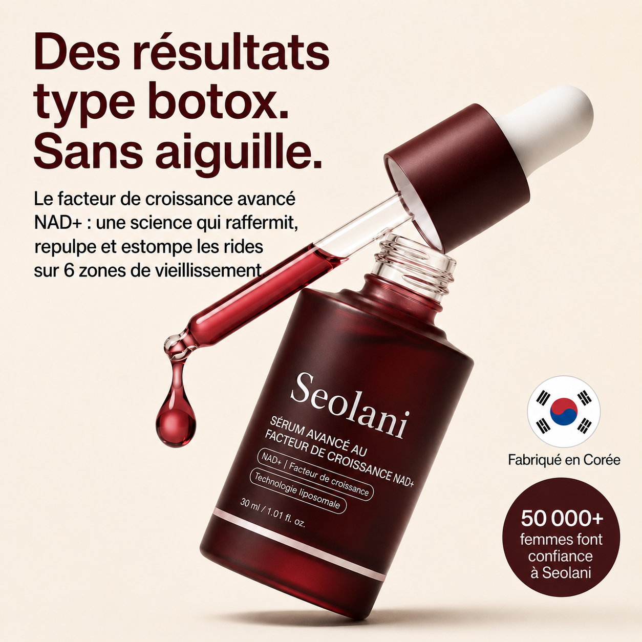 Sérum Coréen NAD+ Avancé aux Facteurs de Croissance