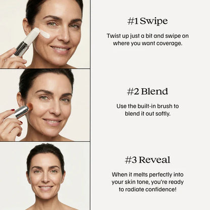 Color Changerende Foundation Stick | Huidskleuraanpassende Foundation met Geïntegreerde Kwast